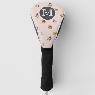 Couvre-club De Golf Housse de tête de golf fleurie rose poudré