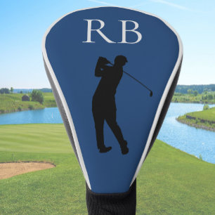 Couvre-club De Golf Housse de tête de golf moderne monogramme bleu pou