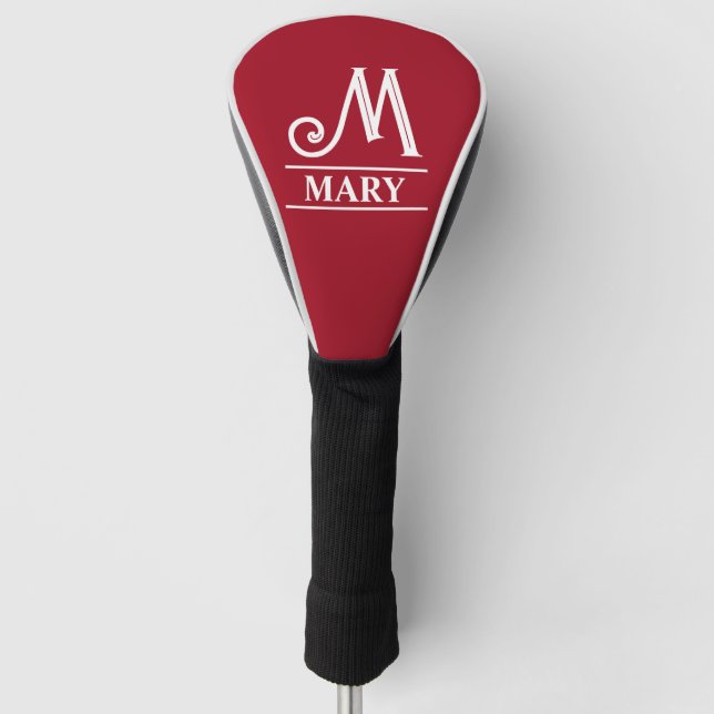 Couvre-club De Golf Housse de tête de golf monogramme rouge (Devant)