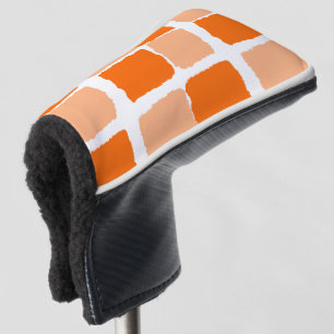 Couvre-club De Golf Housse de tête de golf orange et blanc carré