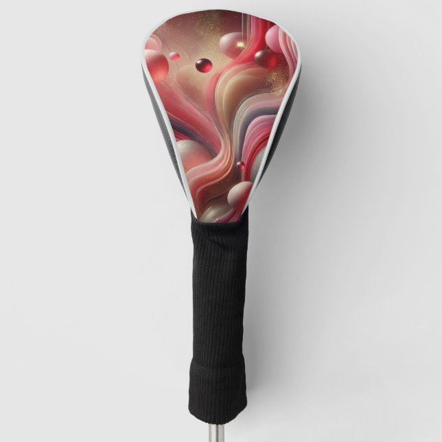 Couvre-club De Golf Housse de tête de golf rose Abstrait (Devant)