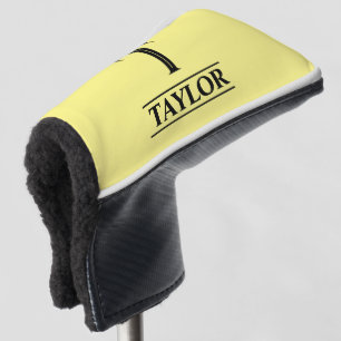 Couvre-club De Golf Housse de tête de putter jaune monogrammée