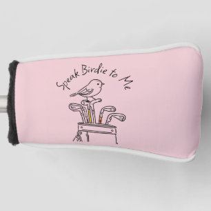 Couvre-club De Golf Humoristique "Parlez Moineau à Moi" Graphique Rose