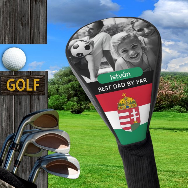 Couvre-club De Golf Hungary Golf, Best Dad, Hungarian Flag, Photo (Hungary Golf Head Cover / Flag, emblem)
