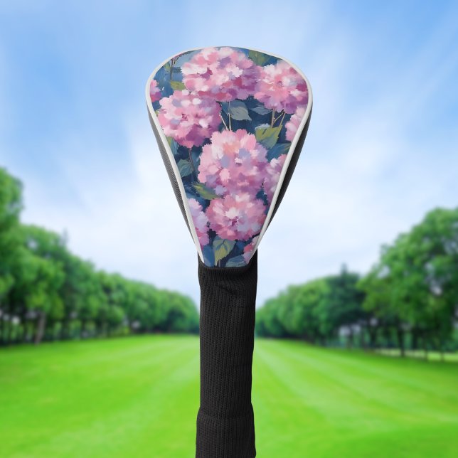 Couvre-club De Golf Hydrangeas Florales Rose Tendre (Créateur téléchargé)