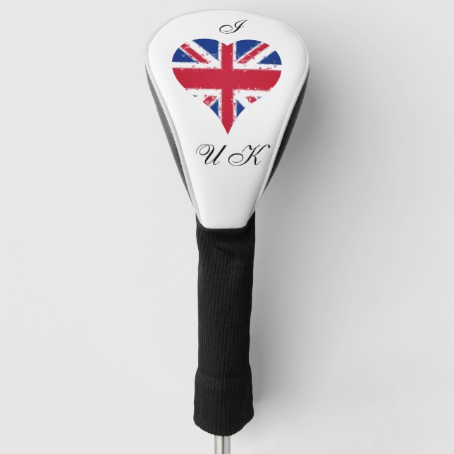 Couvre-club De Golf I Heart UK Angleterre British Flag (Devant)