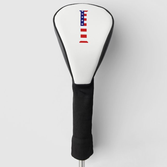 Couvre-club De Golf I Monogramme superposé sur le dccnt du drapeau amé (Devant)