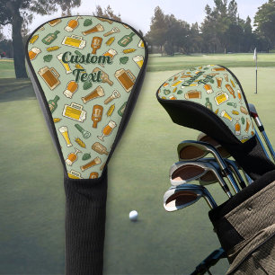 Couvre-club De Golf Icônes de la bière Motif Golf Head Cover
