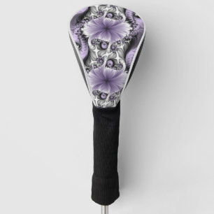 Couvre-club De Golf Illusion Lilac Abstrait Floral Fractal Art Imagina