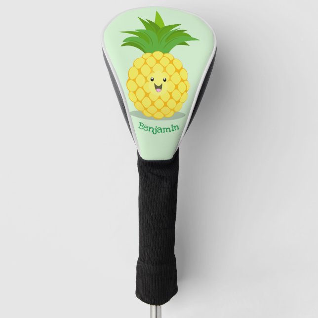 Couvre-club De Golf Illustration d'ananas mignon (Devant)