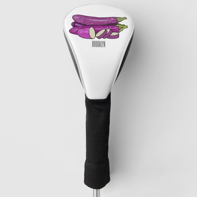 Couvre-club De Golf Illustration d'aubergine (Devant)