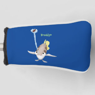 Couvre-club De Golf Illustration de cartoon de poisson-archer mignon
