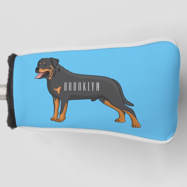 Couvre-club De Golf Illustration de chien Rottweiler (Devant)