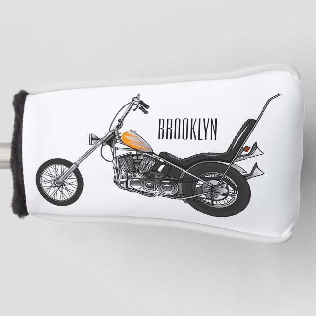 Couvre-club De Golf Illustration de Chopper Motorcycle 1950 (Devant)