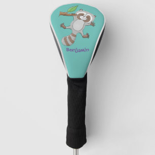 Couvre-club De Golf Illustration de dessin animé de bébé raton laveur