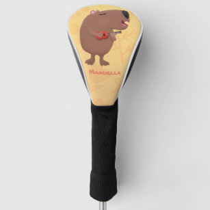 Couvre-club De Golf Illustration de dessin animé de capybara ukulele