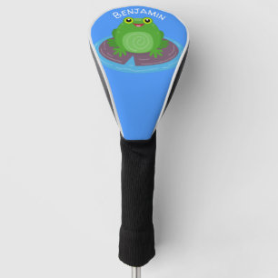 Couvre-club De Golf Illustration de dessin animé de grenouille verte h
