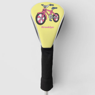 Couvre-club De Golf Illustration de dessin animé de vélo rose mignon p
