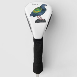 Couvre-club De Golf illustration de dessin animé d'oiseau pigeon de Ni