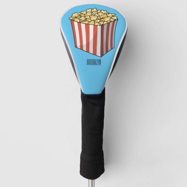 Couvre-club De Golf Illustration de dessin animé Popcorn (Devant)