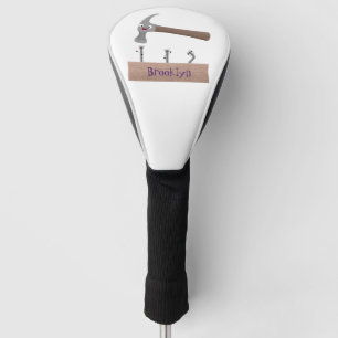 Couvre-club De Golf Illustration de dessin mignon, marteau et ongles