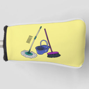 Couvre-club De Golf Illustration de la bande dessinée Broom & mop