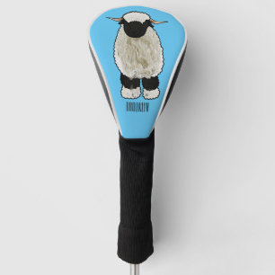 Couvre-club De Golf Illustration de la caricature de mouton Valais Bla