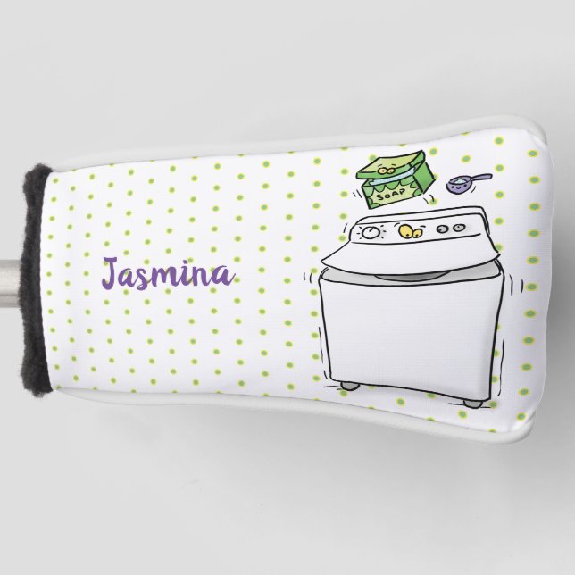 Couvre-club De Golf Illustration de lave-linge mignonne (Devant)