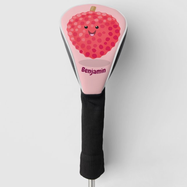 Couvre-club De Golf Illustration de litchee rose mignon (Devant)