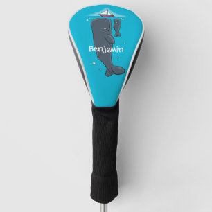 Couvre-club De Golf Illustration de mignons baleines et voiliers