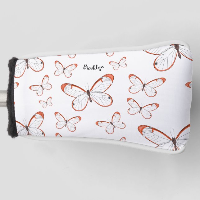 Couvre-club De Golf Illustration de papillon en verre (Devant)