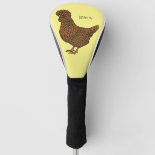 Couvre-club De Golf Illustration de poulet à la polis chamois