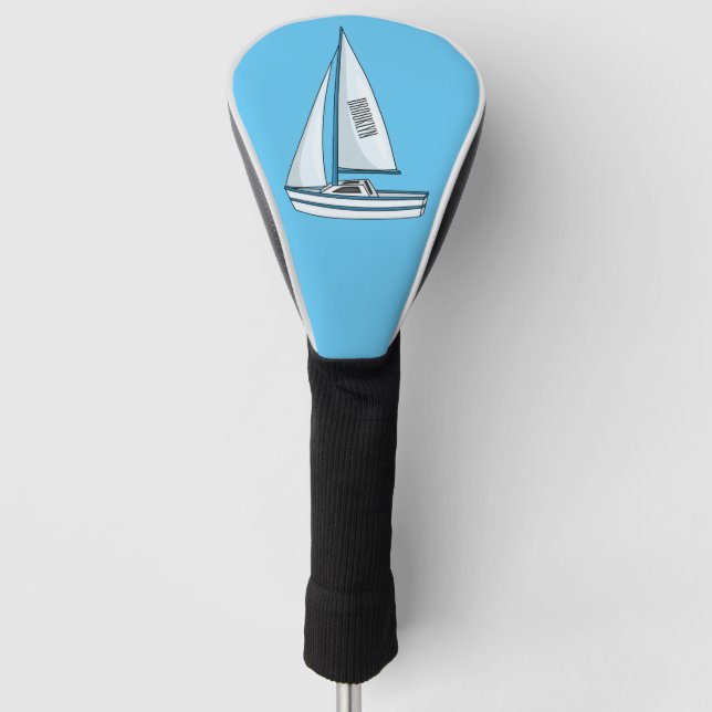 Couvre-club De Golf Illustration de voilier (Devant)