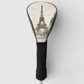 Couvre-club De Golf Illustration de voyage antique vintage de Paris