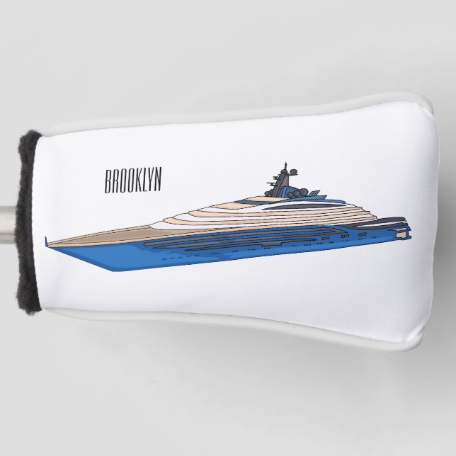 Couvre-club De Golf Illustration de yacht (Devant)