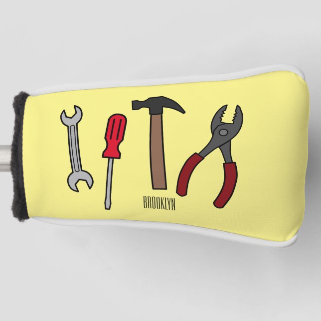 Couvre-club De Golf Illustration des outils de menuiserie (Devant)