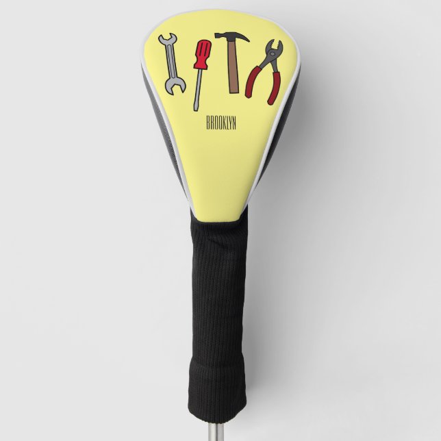 Couvre-club De Golf Illustration des outils de menuiserie (Devant)
