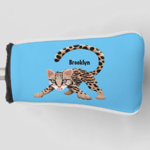 Couvre-club De Golf Illustration d'ocelot mignon