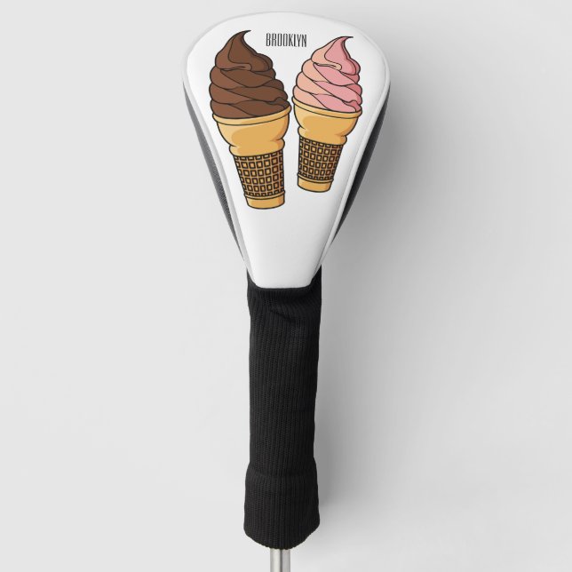 Couvre-club De Golf Illustration du cône de crème glacée (Devant)