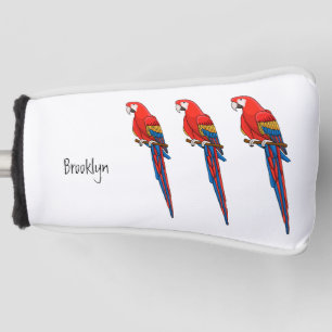 Couvre-club De Golf Illustration du perroquet de macaw Scarlet