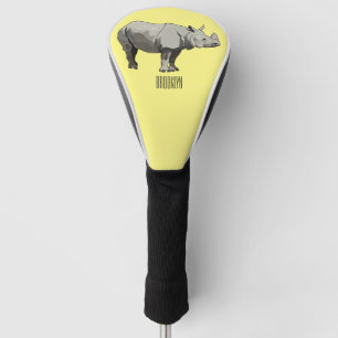 Couvre-club De Golf Illustration du rhinocéros de Javan