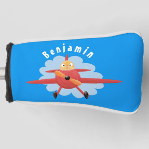 Couvre-club De Golf Illustration d'un avion rouge volant mignon