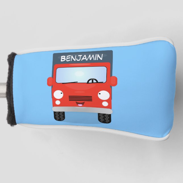 Couvre-club De Golf Illustration d'un camion kawaii rouge mou (Devant)