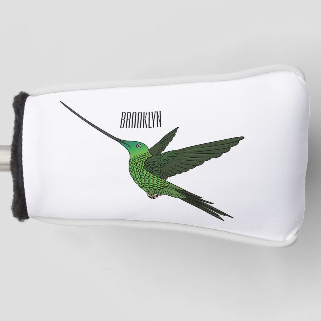 Couvre-club De Golf Illustration d'un colibri à bec épée (Devant)