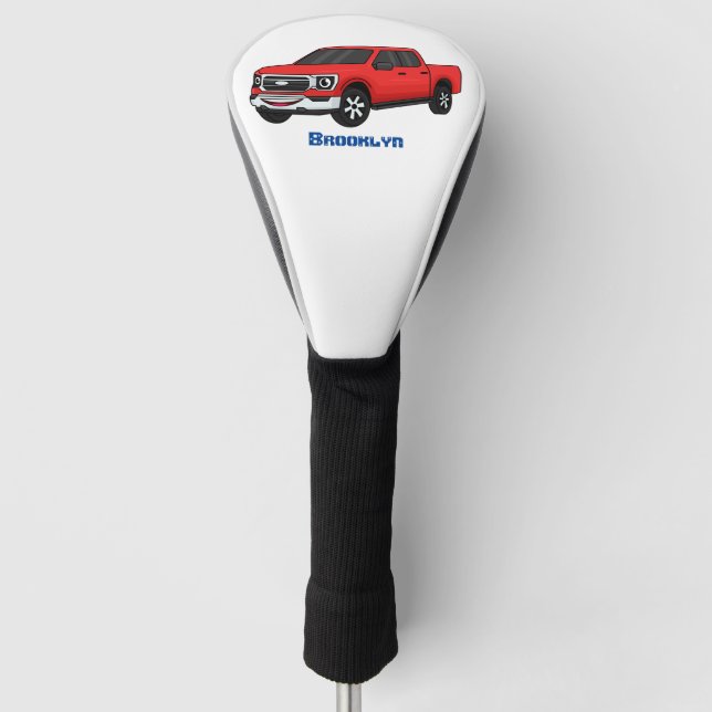 Couvre-club De Golf Illustration d'une camionnette rouge mou (Devant)