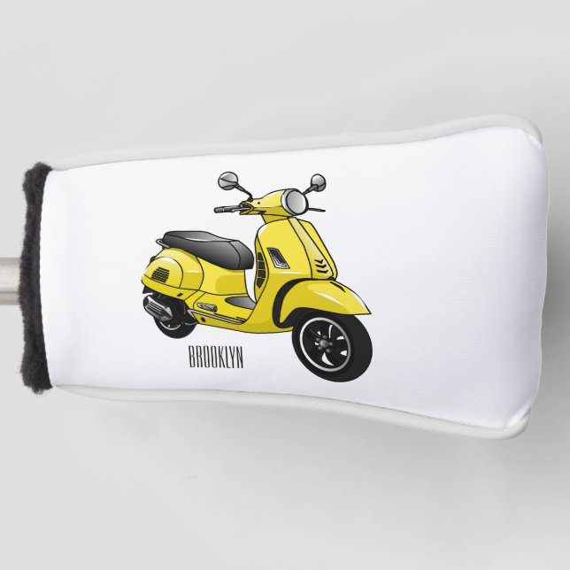 Couvre-club De Golf Illustration d'une moto cyclable (Devant)