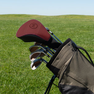 Couvre-club De Golf Image personnalisée monogramme en cuir rouge Bourg
