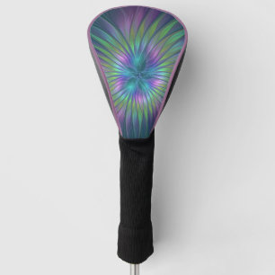 Couvre-club De Golf Imaginaire brillant coloré Fleur Abstrait Fractal