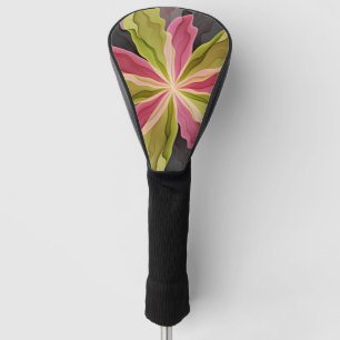 Couvre-club De Golf Imaginaire rose vert anthracite Fleur Fractal Art