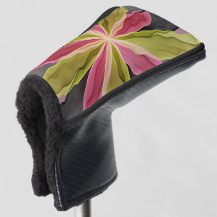 Couvre-club De Golf Imaginaire rose vert anthracite Fleur Fractal Art